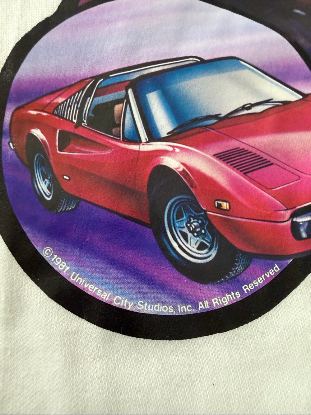 Vintage Magnum P.I. Tom Selleck Ferrari Graphic Tee Made in USA Size Large - Picture 3 of 8